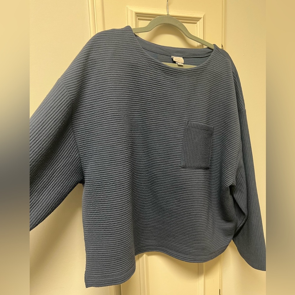 A New Day Navy Ribbed Top